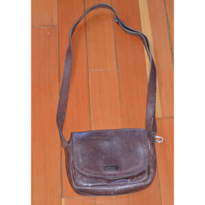 DULUTH TRADING Co Brown Pebble Leather Crossbody Shoulder Bag